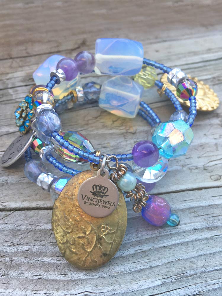 Vintage glass deals bracelets